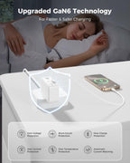SUPERONE Retractable Charger with Dual USB Ports, 78W Retractable Wall Charger