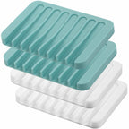 4PCS Premium Silicone Self-Draining Soap Holders, Waterfall Drainer Soap Savers