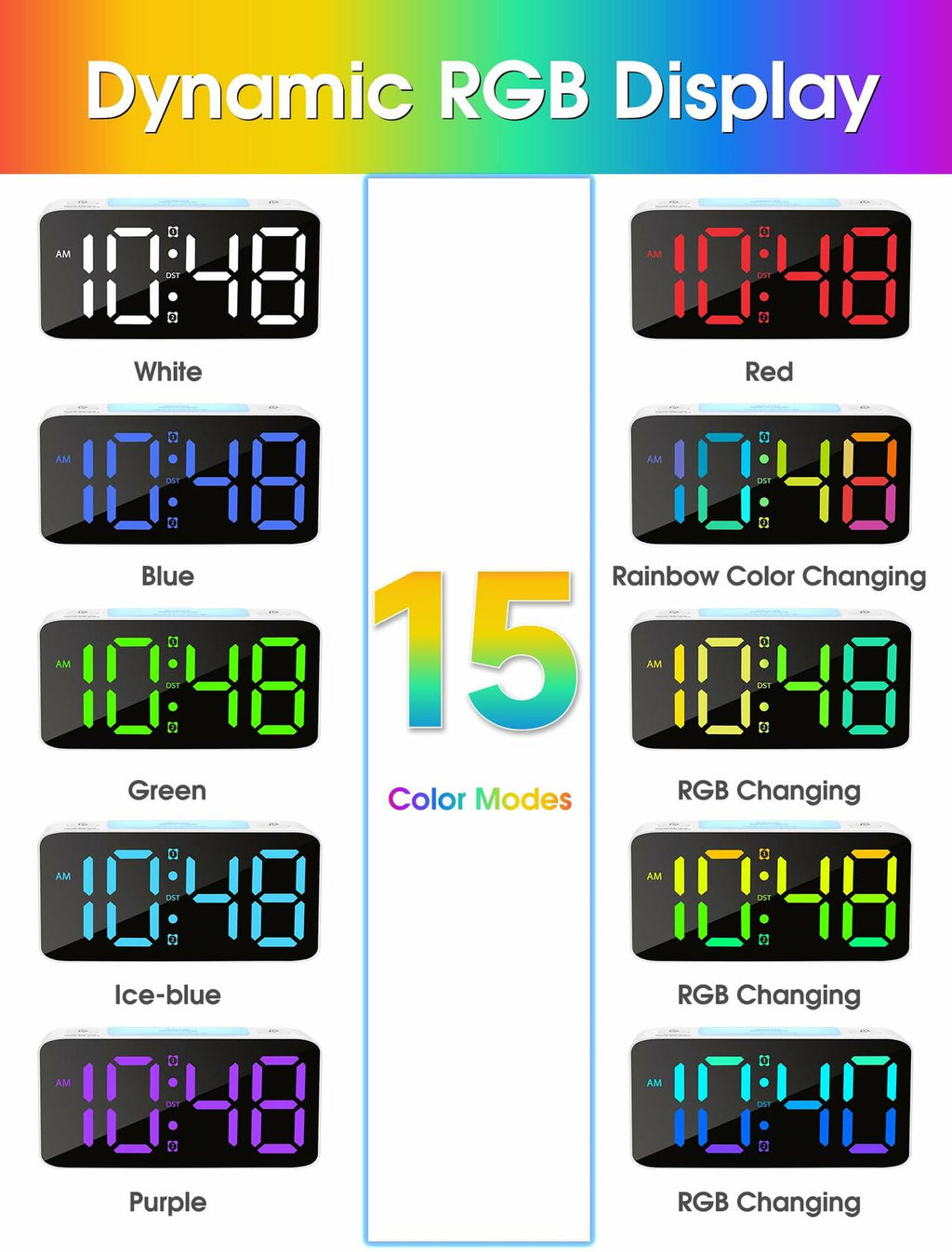 Cadmos Super Loud Alarm Clock for Heavy Sleepers Adults,Digital Clock with 7