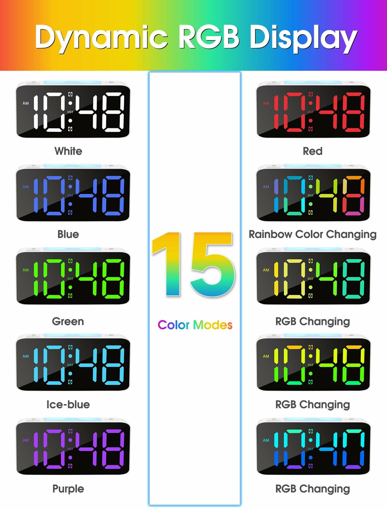 Cadmos Super Loud Alarm Clock for Heavy Sleepers Adults,Digital Clock with 7