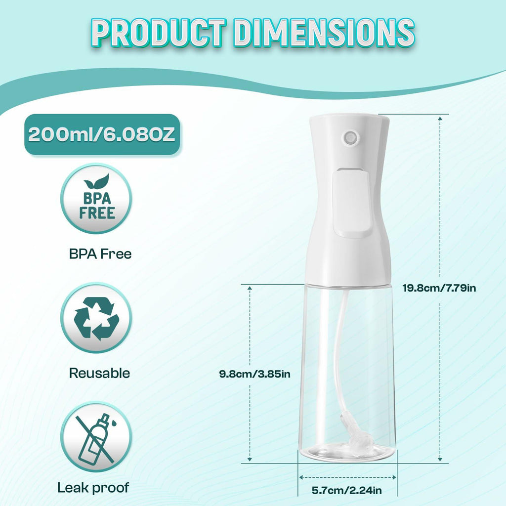 Rifrafs Fine Mist Spray bottles, Continuous Spray Bottle for Hair, Refillable
