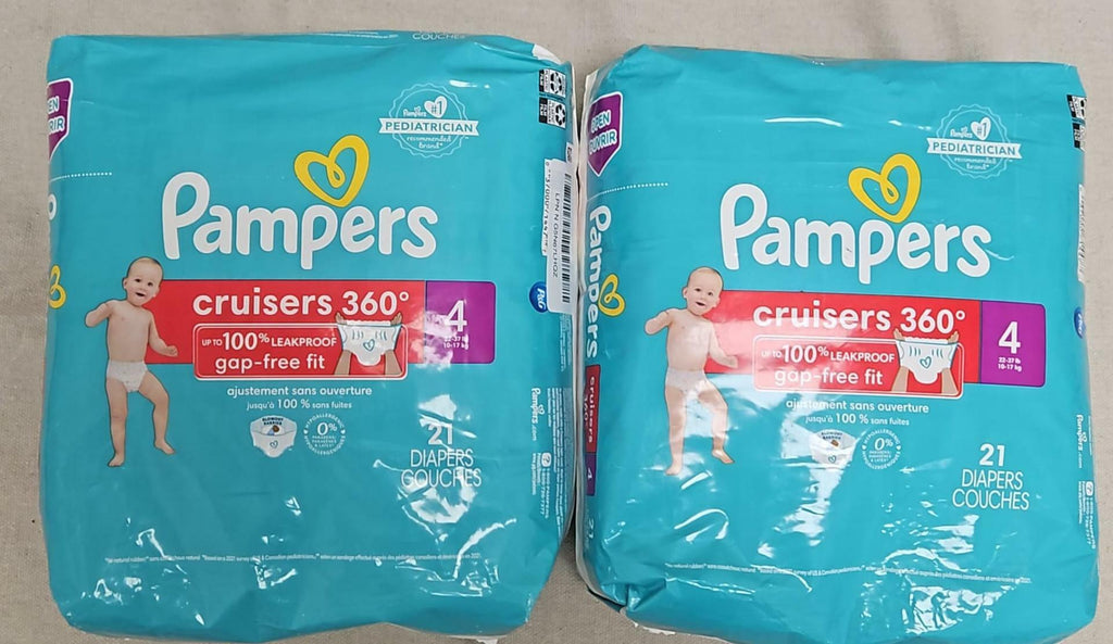 42 Count Pampers Diapers - Cruisers 360° - Size 4, up to 100% Leakproof Fit,