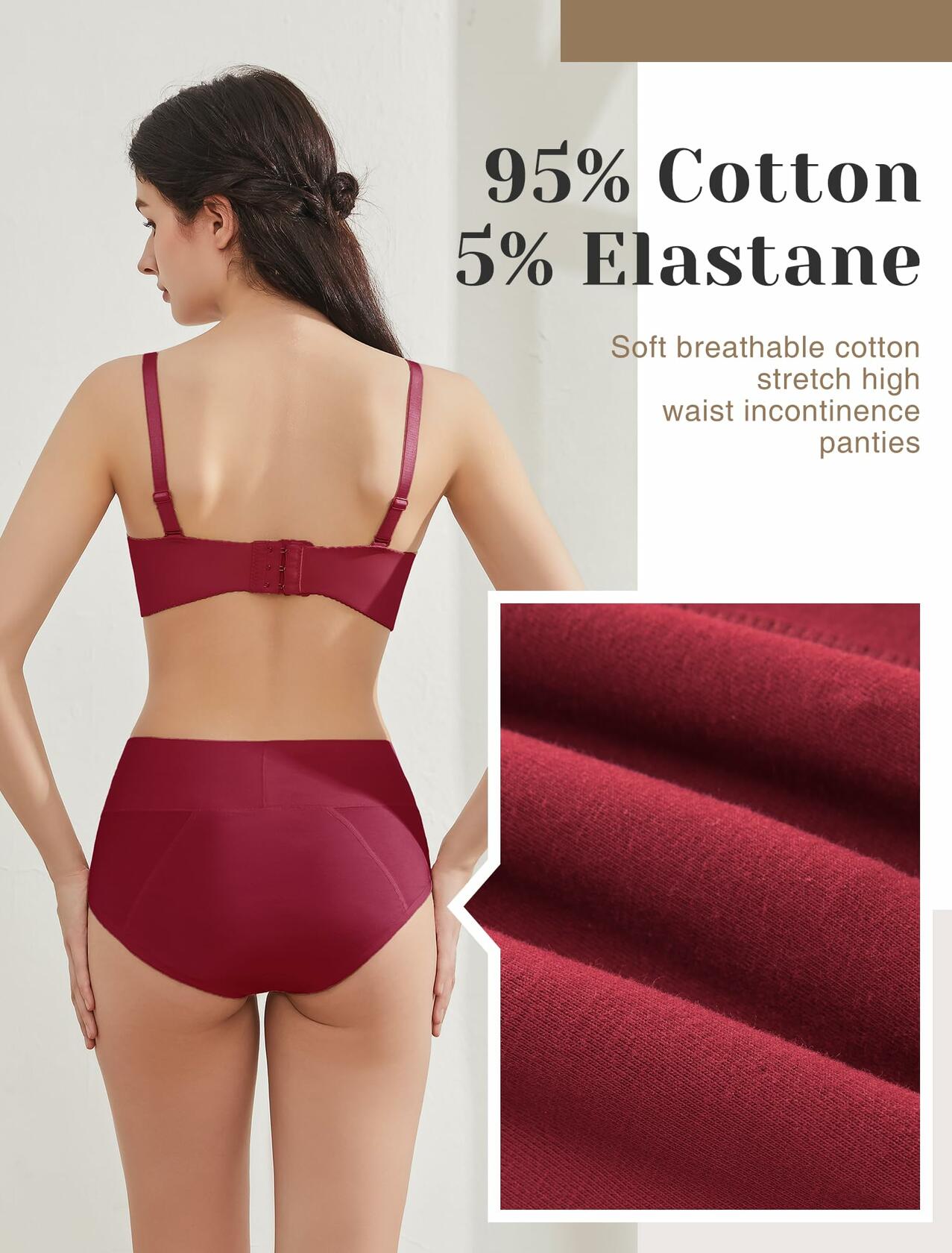 3 Pack XL Washable Leakproof Period Underwear - Reusable Incontinence Panties