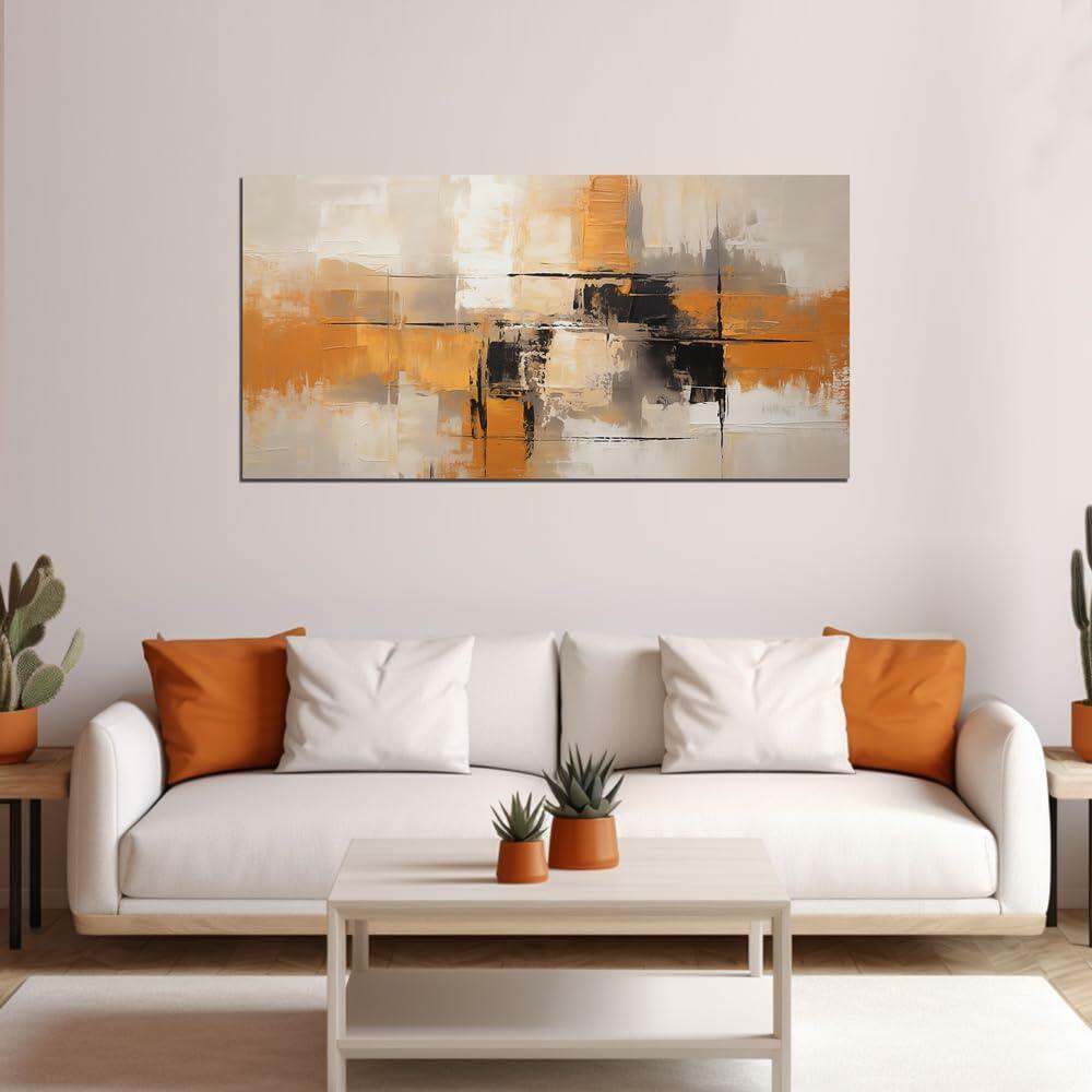 Sense&Sensitivity Arts Modern Orange Abstract Wall Art - Premium Textured Wall