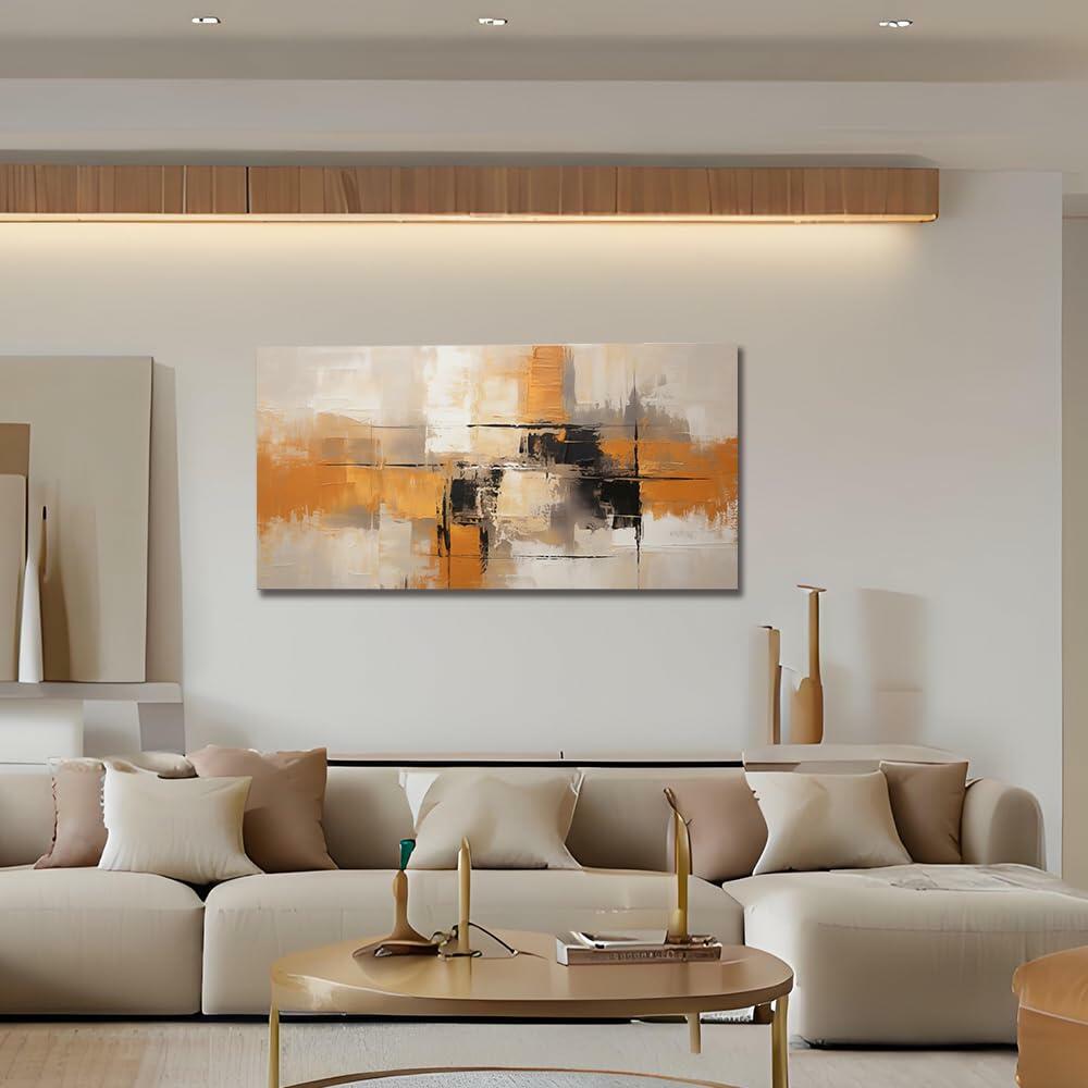 Sense&Sensitivity Arts Modern Orange Abstract Wall Art - Premium Textured Wall