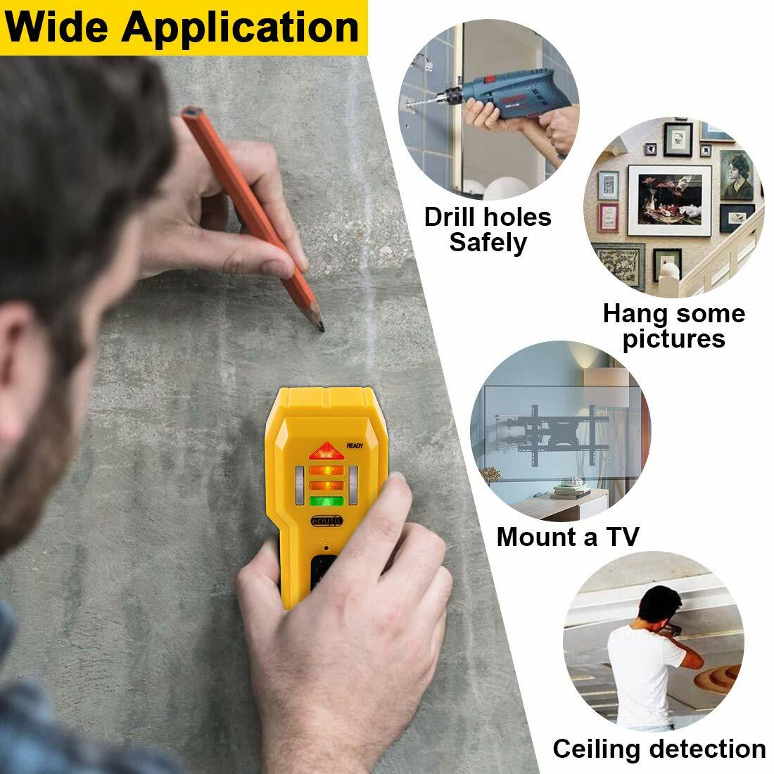Stud Finder Wall Scanner Wood and Metal Detector Sensor for 3/4 inch Thickness