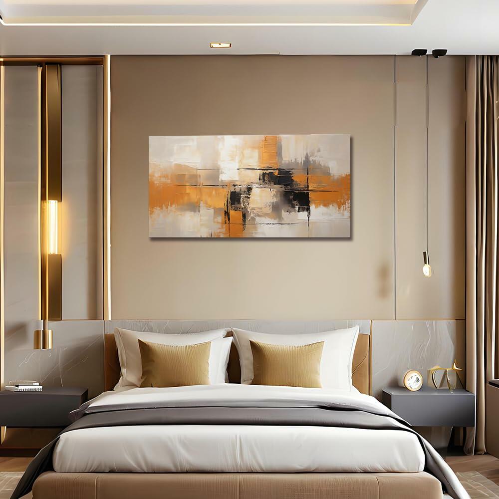 Sense&Sensitivity Arts Modern Orange Abstract Wall Art - Premium Textured Wall