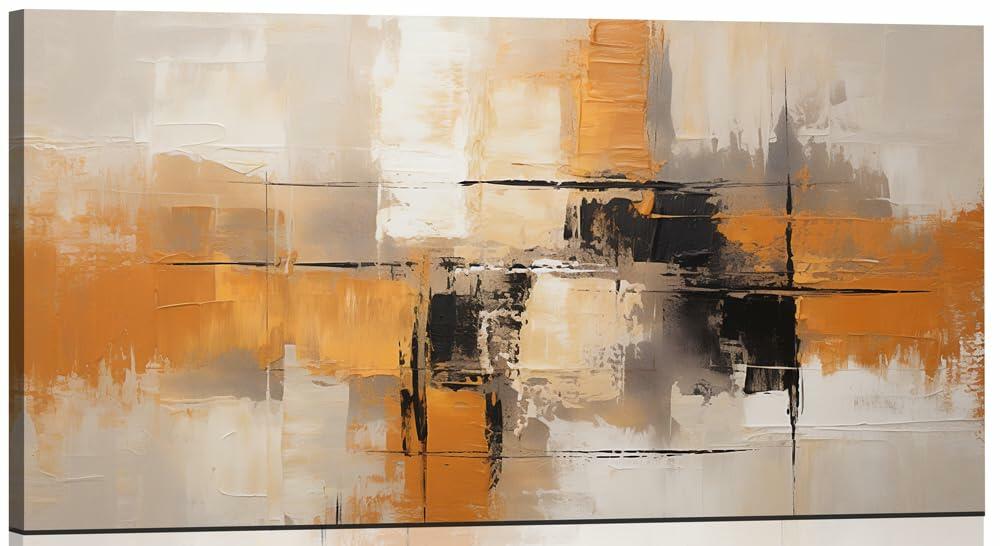 Sense&Sensitivity Arts Modern Orange Abstract Wall Art - Premium Textured Wall