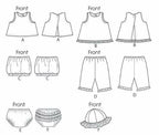 McCall Patterns M6539 Infants' Tops, Skirt, Pants, Panties and Hat