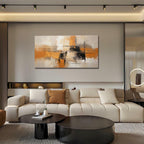 Sense&Sensitivity Arts Modern Orange Abstract Wall Art - Premium Textured Wall