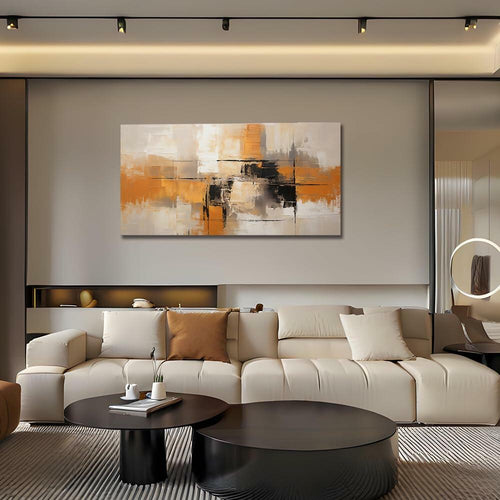 Sense&Sensitivity Arts Modern Orange Abstract Wall Art - Premium Textured Wall