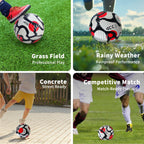 Torvinas Soccer Ball Size 5 with Pump, Waterproof PU Leather - Professional