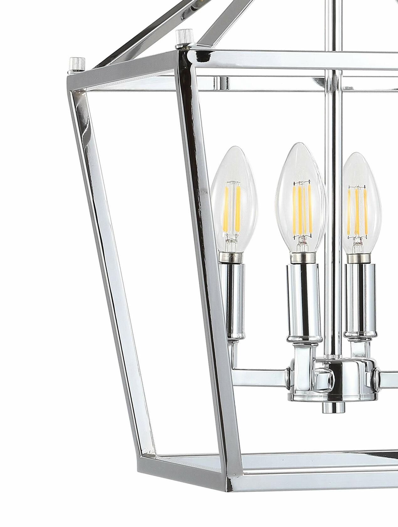JONATHAN Y JYL7436C Pagoda Lantern Dimmable Adjustable Metal LED Pendant Classic