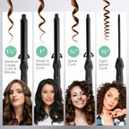 MINT Professional Clamp-Free Curling Wand 1 1/4 Inch for Long Hair | Extra Long