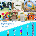 Decojoy Balloon Arch Stand, 7.5ft Large Round Backdrop Frame, Adjustable Half