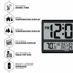 Sharp Atomic Clock - Never Needs Setting! –Easy to Read Numbers - Indoor/Outdoor