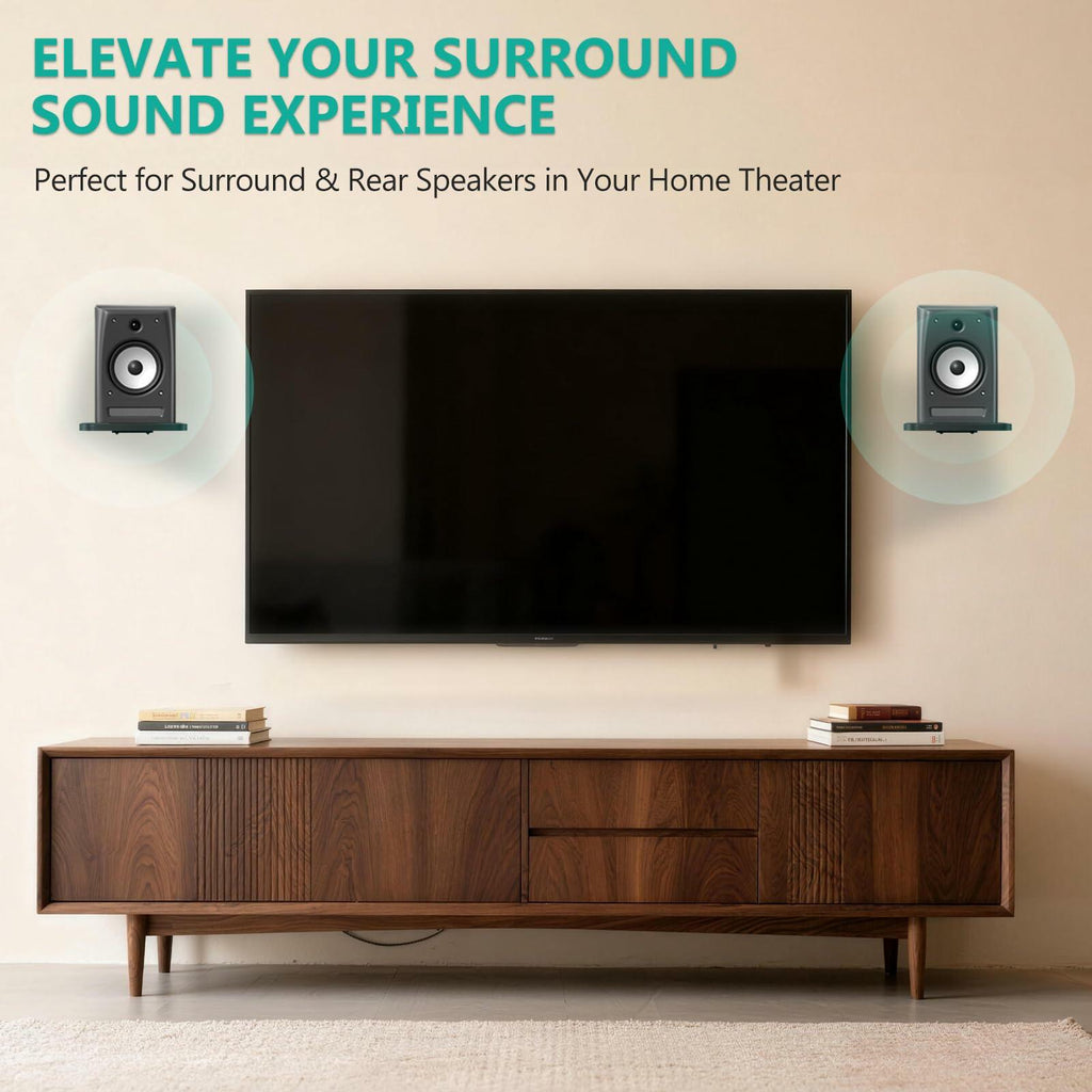 1 Pair WALI Speaker Wall Mount, Heavy Duty Bookshelf Speaker Floating Wall