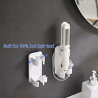 2 Pack Wall Mounted Curling Iron and Hot Tool Organizer: Hair Dryer, Curler, and
