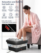 OPEN BOX - OOAMBB Collapsible Foot Spa with Heat, Bubble and Temp Control, Foot