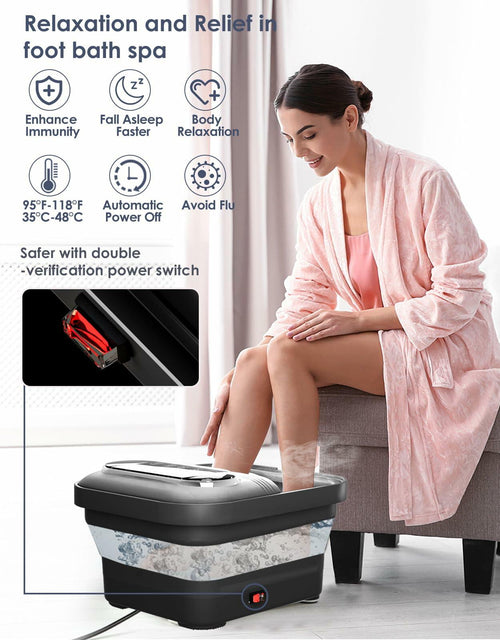 OPEN BOX - OOAMBB Collapsible Foot Spa with Heat, Bubble and Temp Control, Foot