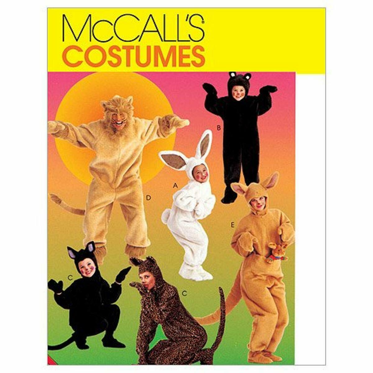 McCall's M6106 Kid's Bear, Lion, Bunny, Kangaroo, and Cat Animal Costume Sewing