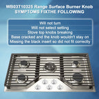 Fetechmate WB03T10325 Heavy Metal Knobs Compatible with G.E Cooktop Burner Stove