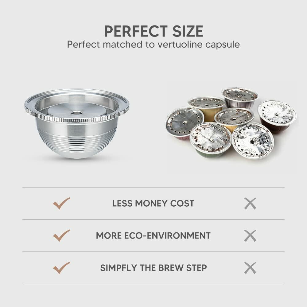 Stainless Steel Reusable Coffee Capsule, Metal Refillable Coffee Pod Brewing