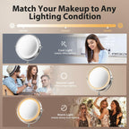 tubbede Makeup Mirror, 1X/30X Double Sided Magnifying Mirror/Switch with 3