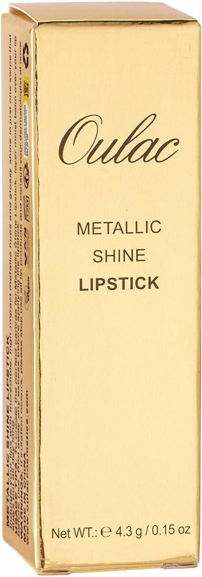 Oulac Matte Nude Peach Lipstick with Glow Metallic Finish - Vegan Lipstick for