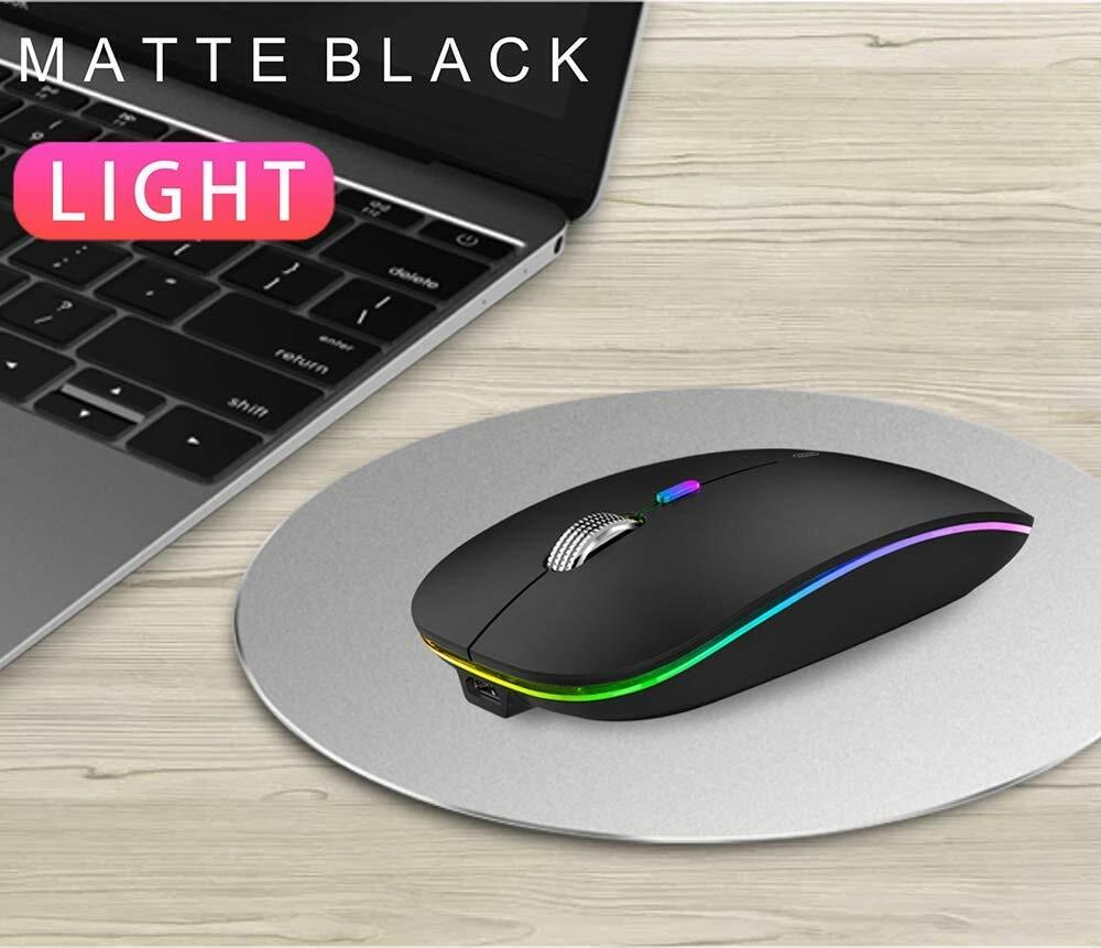 TENMOS Wireless Bluetooth Mouse, LED Slim (Bluetooth 5.1/5.0 + USB) 2.4GHz