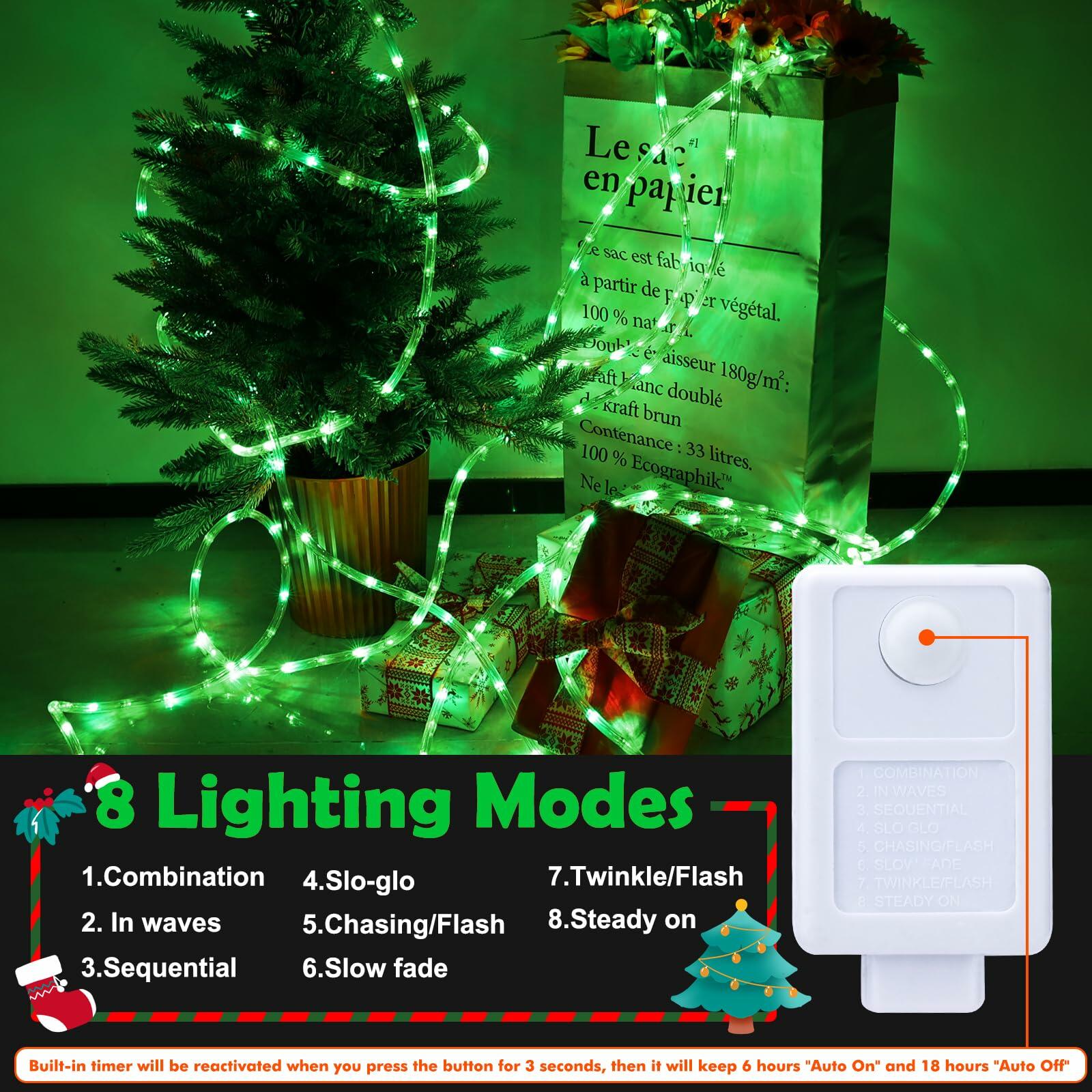 100ft LED Rope Lights Outdoor, 720 LED Connectable and Flexible Tube Lights with