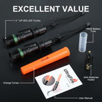 ULTRAFIRE 2pc 11-Inch Signal Traffic Wand Safty LED Flashlight 250 Lumen, Red