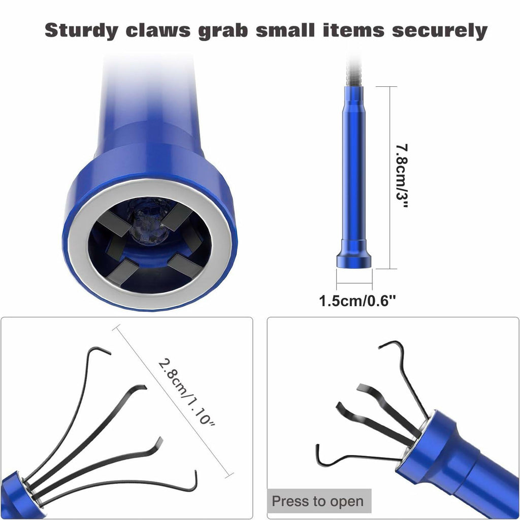 Housolution Grabber Tool Magnetic Four-claw Picker, Bendable Hose Reacher Pickup
