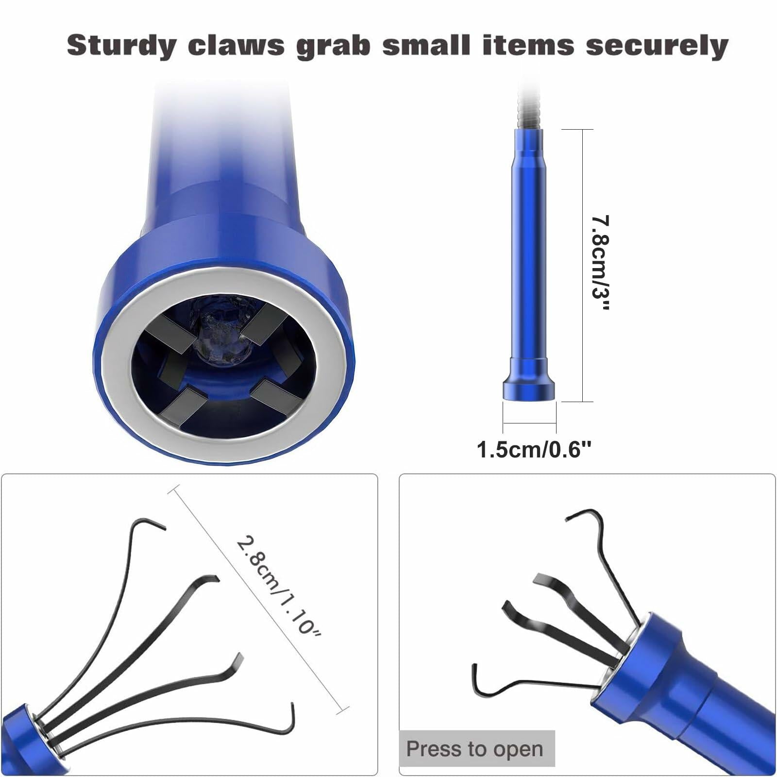 Housolution Grabber Tool Magnetic Four-claw Picker, Bendable Hose Reacher Pickup