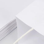 Oikss 100 Pack 5.25x3.25x8.25 Inch Small White Kraft Paper Bags with Handles