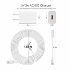 2 Pack Camera Power Adapter Charger for Ring Stick Up Cam Battery/Plug-in 3rd