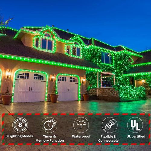 100ft LED Rope Lights Outdoor, 720 LED Connectable and Flexible Tube Lights with