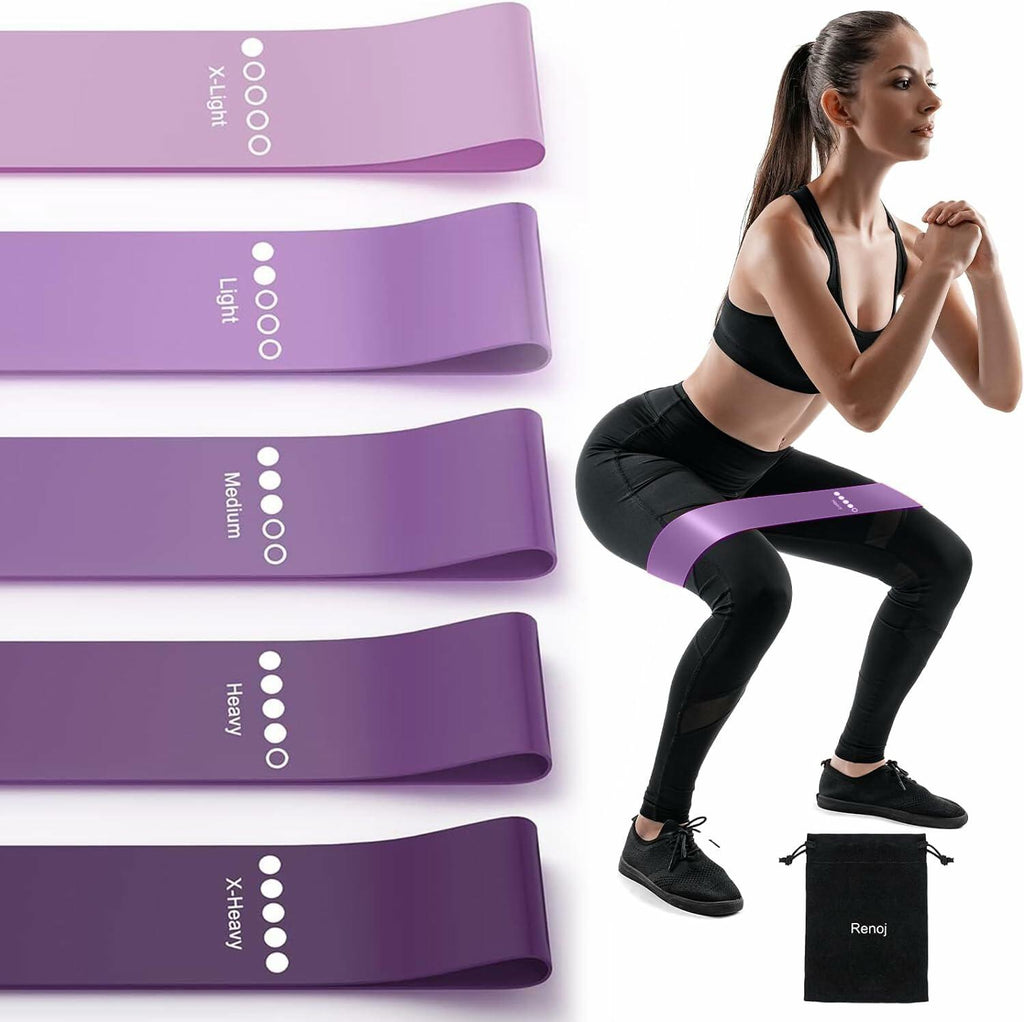 5 Pack Resistance Bands for Working Out, Elastic Loop Exercise Bands for