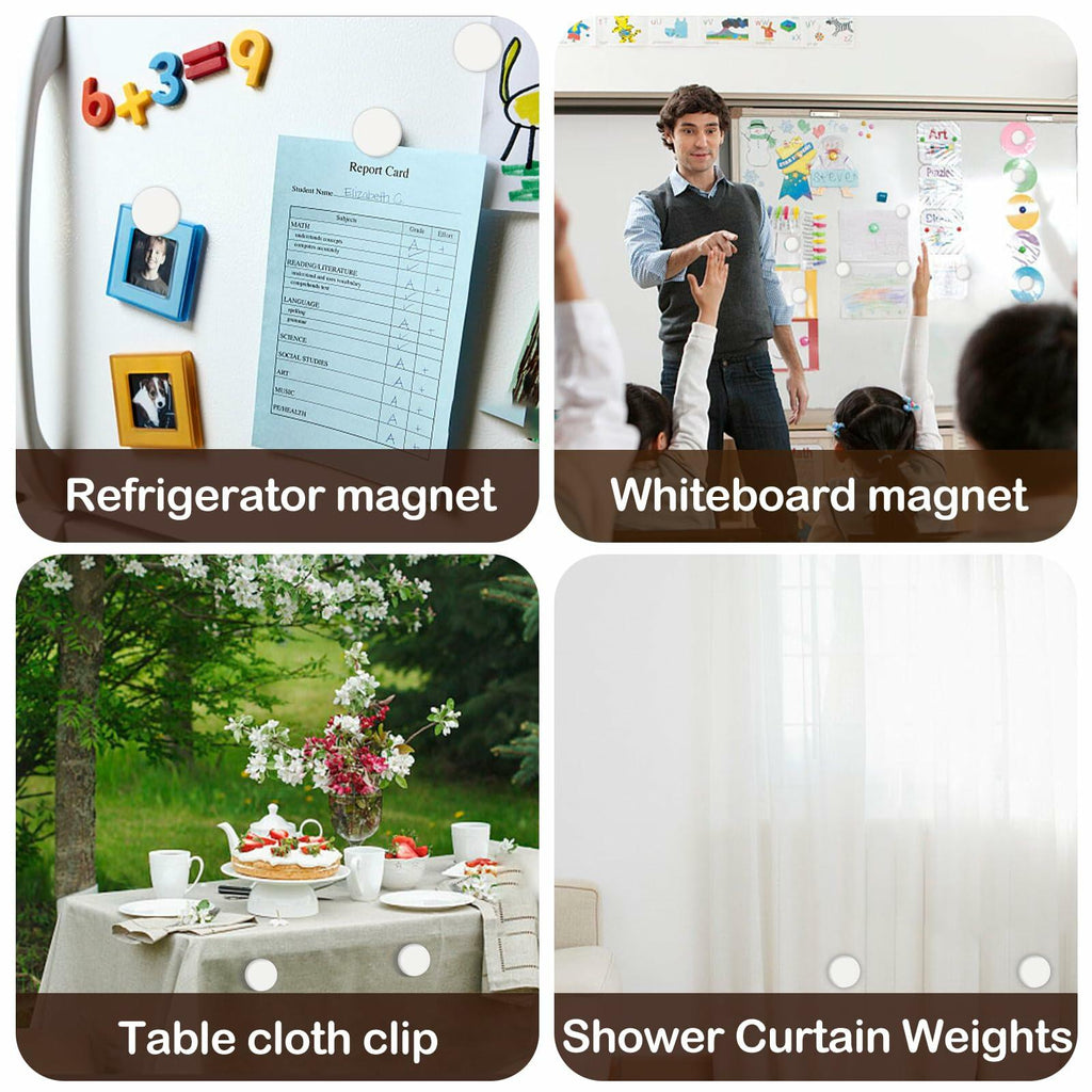 8 Pack Shower Curtain Weights, Rubber Covered Magnetic Curtain Weights, Shower