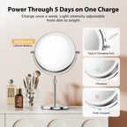 tubbede Makeup Mirror, 1X/30X Double Sided Magnifying Mirror/Switch with 3