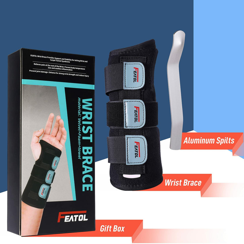 FEATOL Wrist Brace Hand Brace, Right Hand, Small/Medium  Carpal Tunnel Wrist