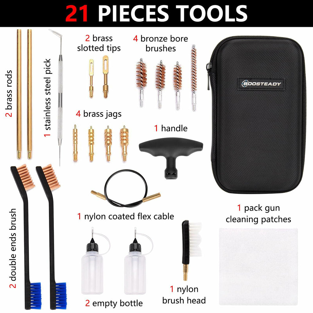 BOOSTEADY Universal Handgun Cleaning kit .22,.357,.38,9mm,.45 Caliber Pistol