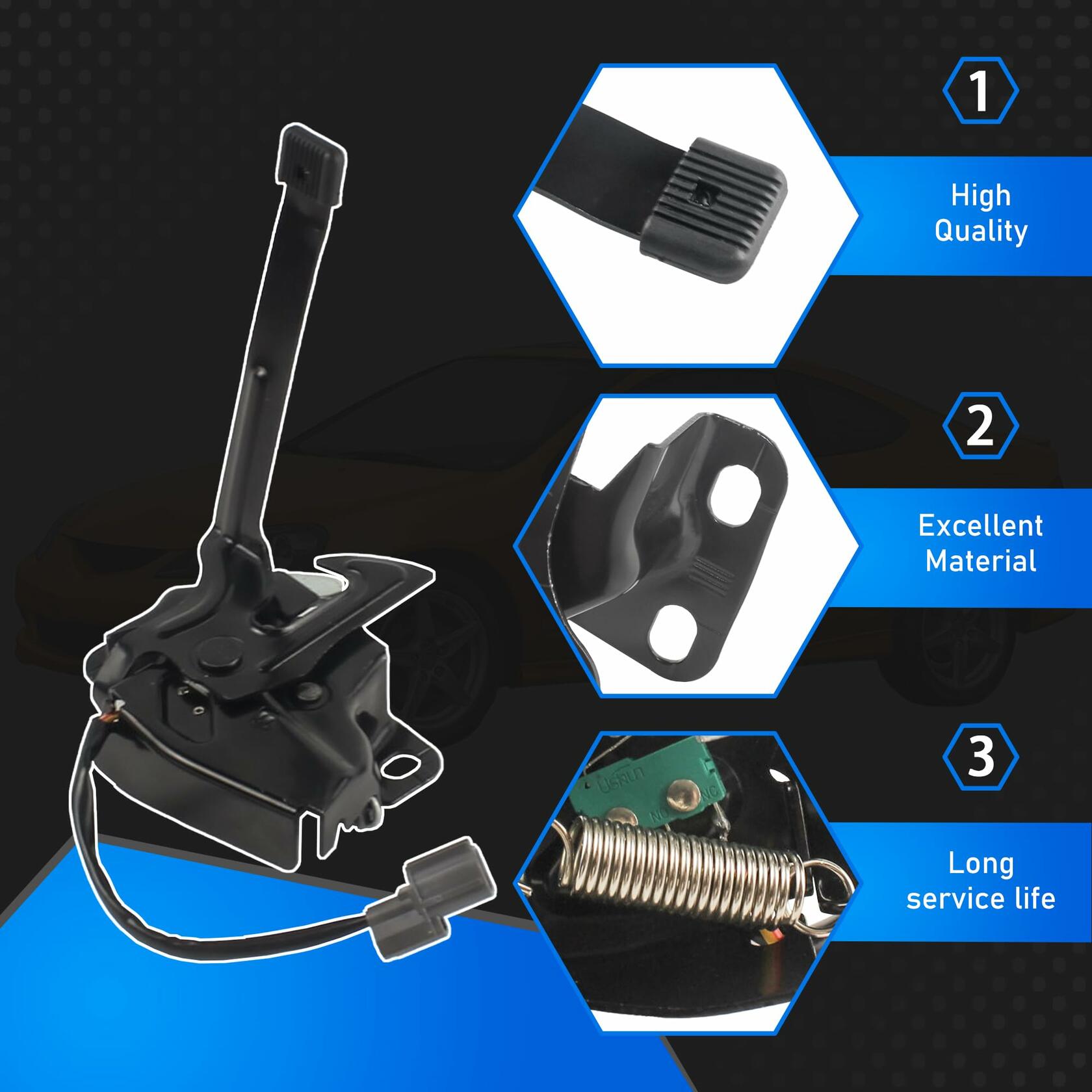 YzusGomumu 74120-S6M-506 Hood Lock Latch Assembly Compatible With 2002 2003 2004