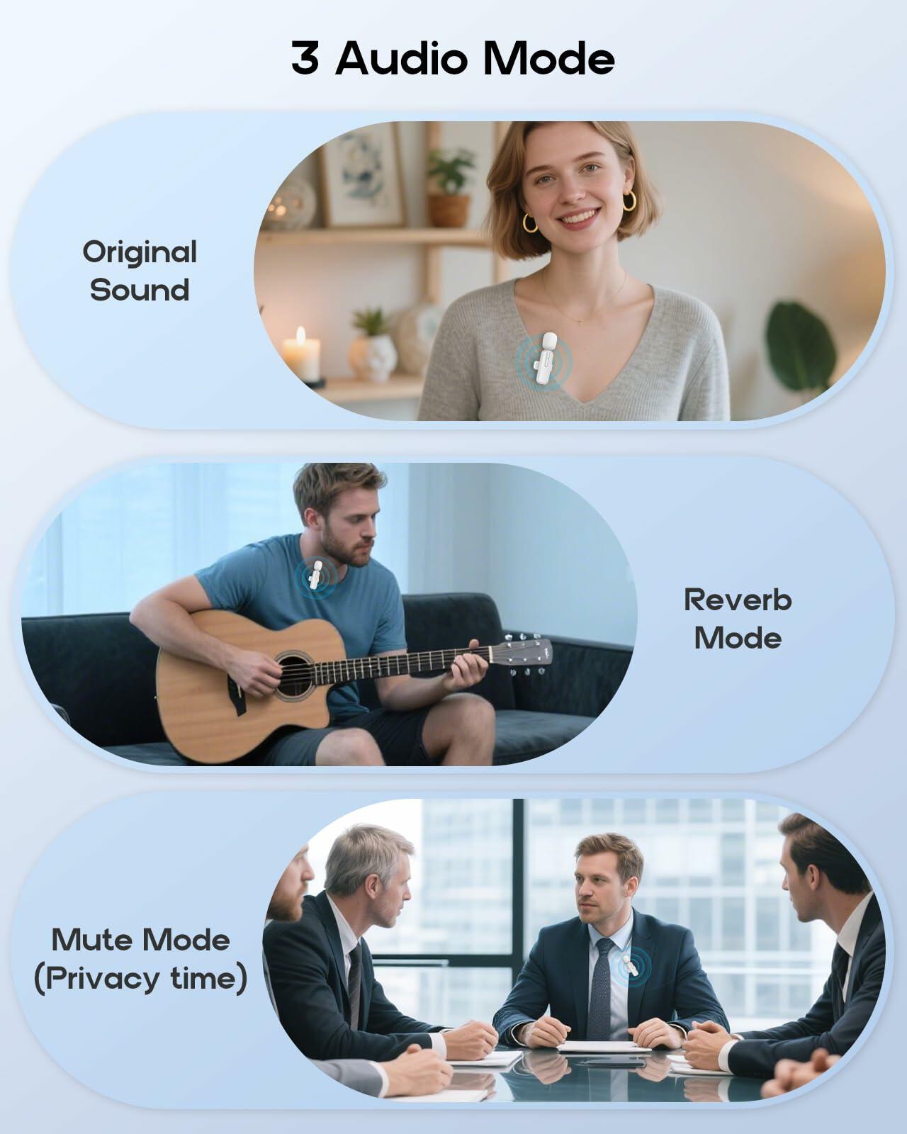 Wireless Mini Microphone for iPhone - 2 Pack Lavalier bluetooth Microphone for