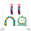 Decojoy Balloon Arch Stand, 7.5ft Large Round Backdrop Frame, Adjustable Half