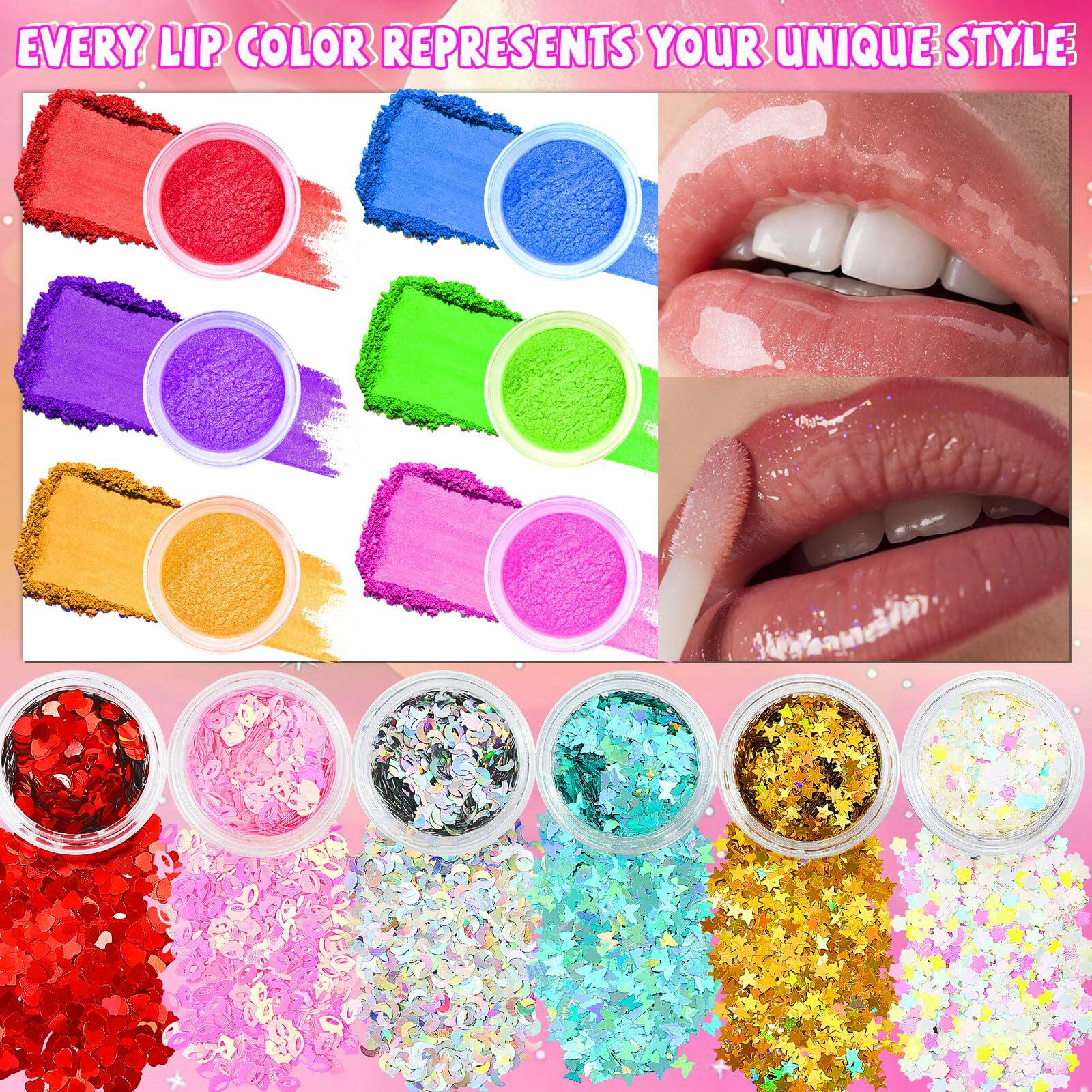 WhizToys DIY Lip Gloss Making Kit 74Pcs Beginner Make Your Own Makeup Kit with