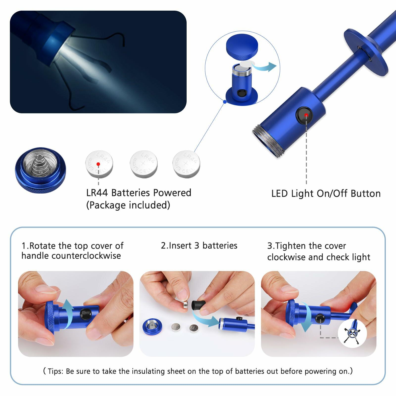Housolution Grabber Tool Magnetic Four-claw Picker, Bendable Hose Reacher Pickup