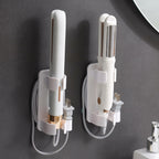 2 Pack Wall Mounted Curling Iron and Hot Tool Organizer: Hair Dryer, Curler, and