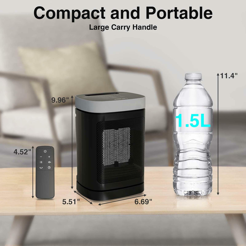 Small Portable Space Heater for Indoor Use - with 70°Rotating Feature, JIBUFI