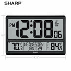 Sharp Atomic Clock - Never Needs Setting! –Easy to Read Numbers - Indoor/Outdoor